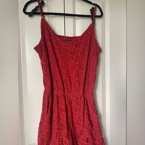 Red/orange lace romper